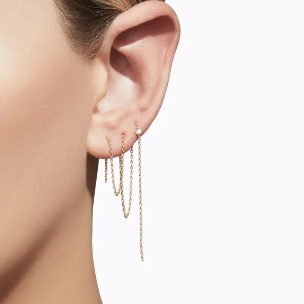 Diamond Chain Earring 200 (02)^Shihara Sale