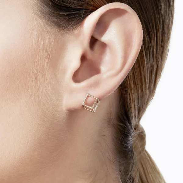 Diamond Square Earring 7 (02)^Shihara Best