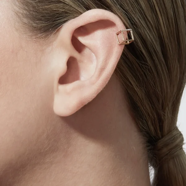 Diamond Square Earring 7 (02)^Shihara Best