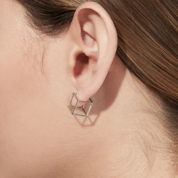 Diamond Square Earring 10 (01)^Shihara New