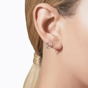 Diamond Square Earring 7 (01)^Shihara Outlet