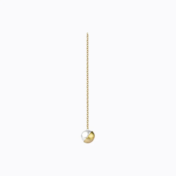 Half Pearl Chain Earring 135°^Shihara New
