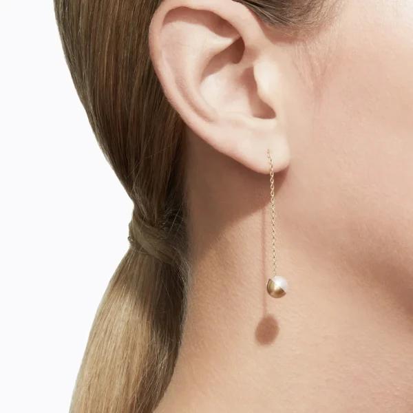 Half Pearl Chain Earring 135°^Shihara New