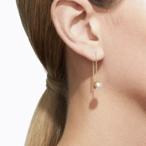 Half Pearl Chain Earring 45°^Shihara Online