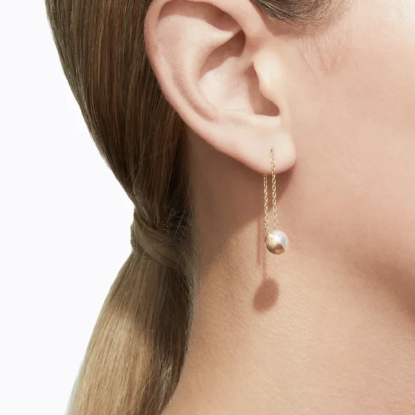 Half Pearl Chain Earring 135°^Shihara New