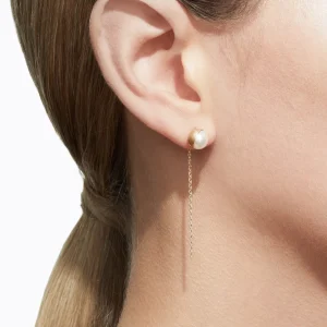 Half Pearl Chain Earring 45°^Shihara Online