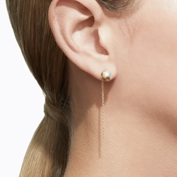 Half Pearl Chain Earring 135°^Shihara New