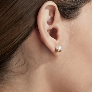 Half Pearl Earring 90°^Shihara Best